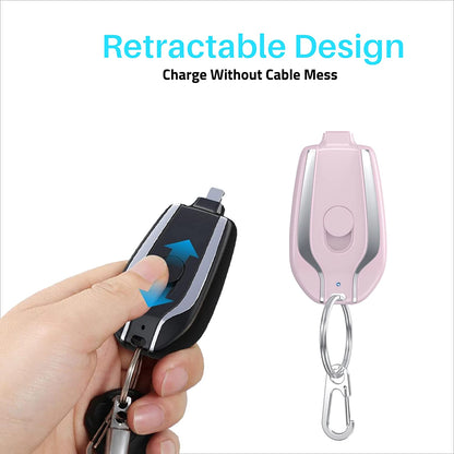 Keychain Power Bank - 1500mAh Emergency Phone Charger